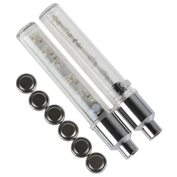 Luci LED per Valvola Ruote Bici - Set 2 Pezzi con 7 Modalità Colorate Accessori Bici