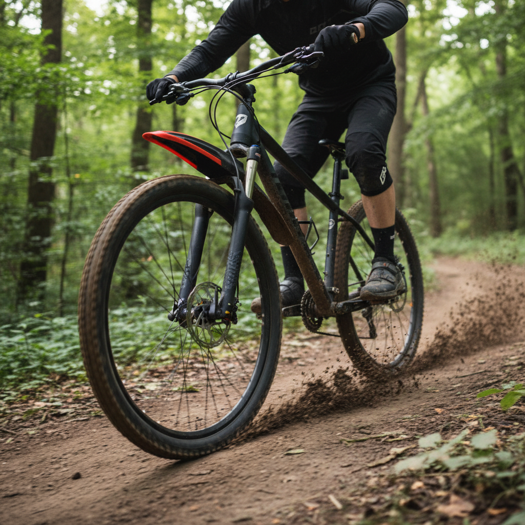 Parafango MTB in azione